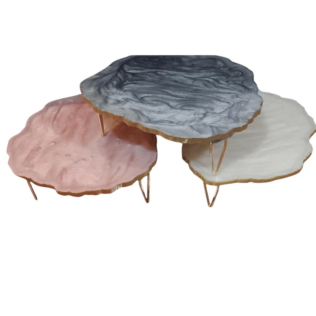 IRON & RESIN CAKE STAND WITH LIFTER (3 COLOR)